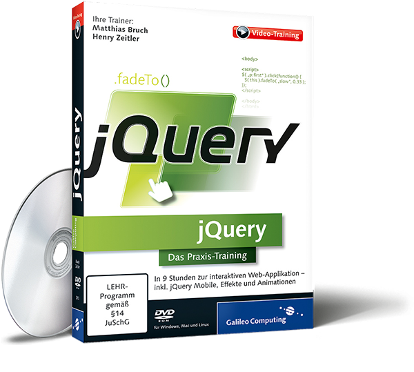 Die DVD Box zum jQuery Video-Training